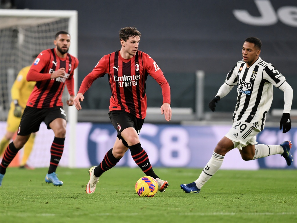 比赛中，AC米兰的球员展现了出色的团队配